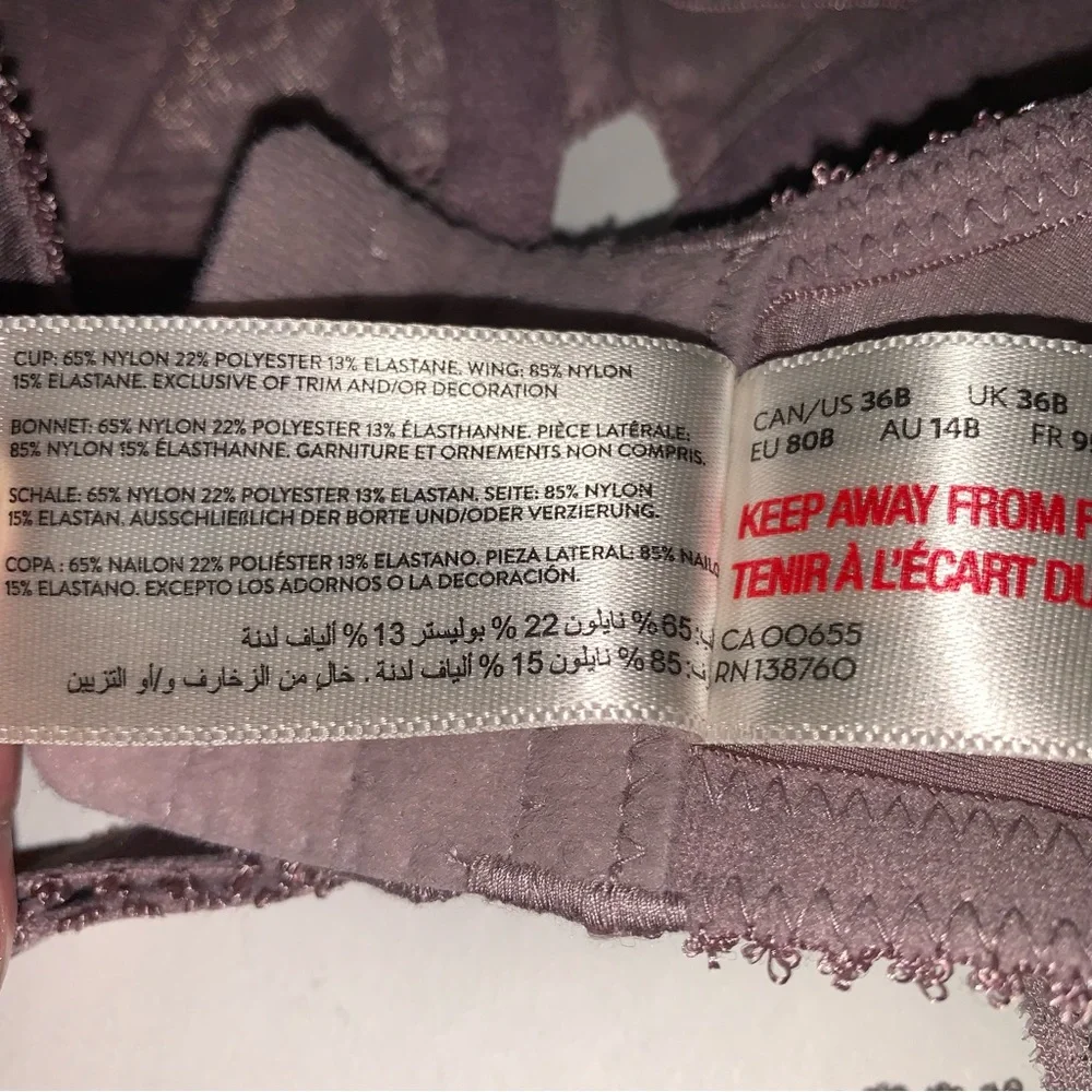 DEESSE size 36 B LACE UNDERWIRE BRA keyhole penningtons addition elle NWT - Picture 12 of 15